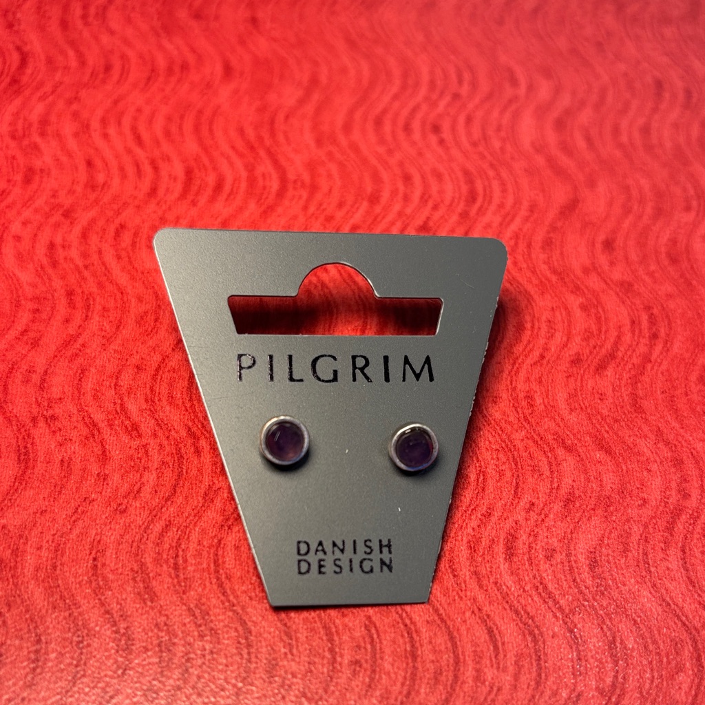 103 Pilgrim Purple Round Stud Earrings 10$